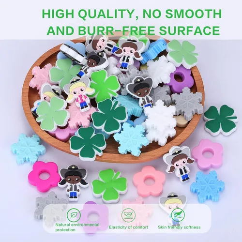 Miniatura 5 de 12 cuentas de silicona, cuentas focales del día de San Patricio para bolígrafos, manualidades, bolígrafos con cuentas, correas para teléfono