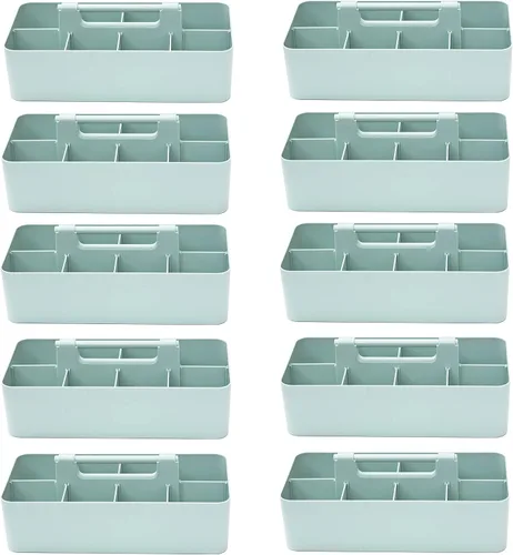 Miniatura 17 de Cesta grande portátil, divisores DIY, 8 compartimentos, organizador para suministros escolares, de oficina, para el hogar y negocios, cesta portátil