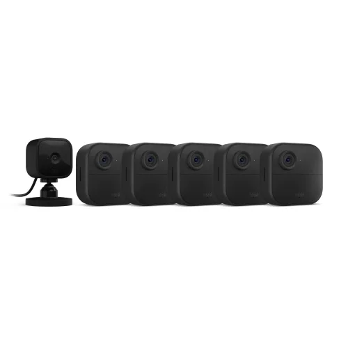 Miniatura 2 de Cámara Blink Outdoor 4 (4.ª generación) + Blink Mini – Cámara inteligente de seguridad, comunicación bidirecciona, compatible con Alexa; sistema