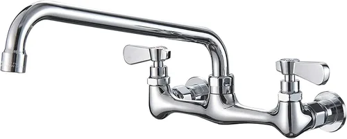 Miniatura 13 de modelo 4353 - Grifo de montaje en pared, grifo de cocina con boquilla giratoria de 8 pulgadas, cuello de cisne de 8 pulgadas, centro de 2 asas
