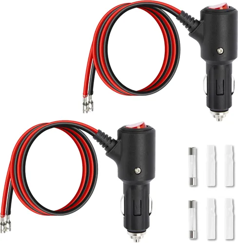 Miniatura 8 de Enchufe de encendedor de cigarrillos de 12 V con interruptor de encendido y apagado, 2 pies, 16 AWG, resistente, 15 A, repuesto para encendedor