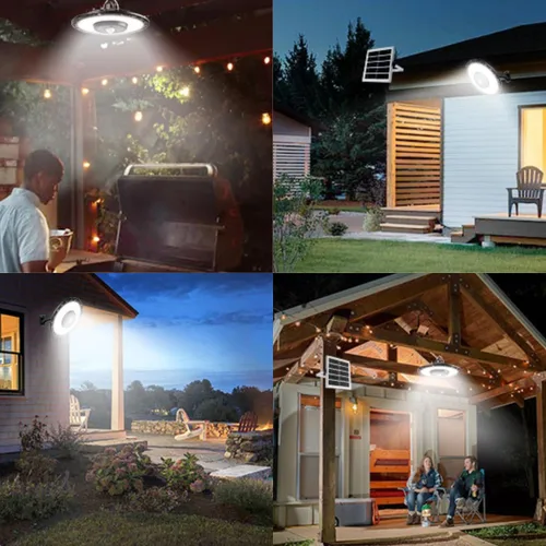 Miniatura 7 de Auzev Luces Solares para Interiores y Exteriores 3000LM Luz de Cobertizo con Energía Solar con Interruptor, Control Remoto, Temporizador, 3 CCT IP65
