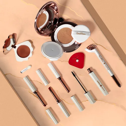 Miniatura 2 de CoralBeau Kit de Maquillaje para Adolescentes - Kit de Maquillaje Todo en Uno en Concha con Polvo de Crema BB Compacto, Paleta de Sombras de Ojos