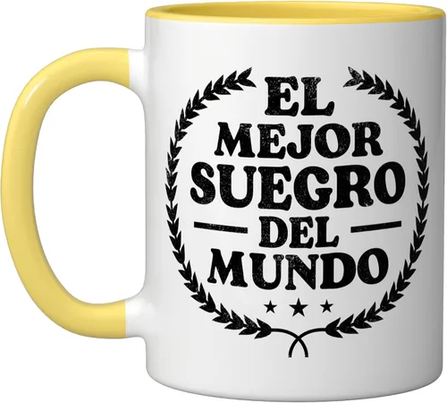 Miniatura 10 de El Mejor Suegro del Mundo - Taza de cerámica con humor divertido para suegro español, color negro y blanco