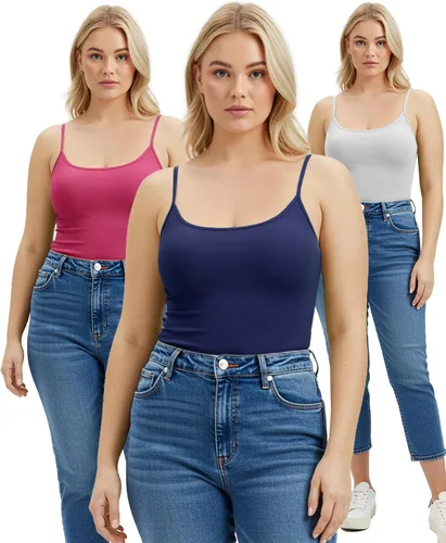 Miniatura 109 de Emmalise Camisola larga casual básica para mujer, con tirantes ajustables, top en capas