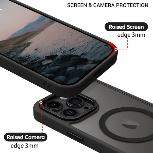 Miniatura 6 de BENTOBEN Funda magnética para iPhone 13 Pro Max, [Compatible con MagSafe] translúcida mate esmerilada, antihuellas, delgada, a prueba de golpes