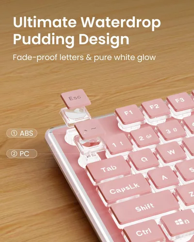 Miniatura 2 de SEUNKWANG EWEADN GX710S Teclados Retroiluminados para Computadora, Teclado USB con Cable con Retroiluminación Blanca, Panel de Metal, Plug and Play