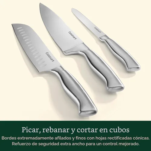 Miniatura 3 de Cuisinart C77SS-15PK Juego de 15 piezas de cuchillería con mango hueco de acero inoxidable, juego de cuchillos de cocina con hojas de acero