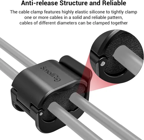 Miniatura 4 de SmallRig Abrazadera de cámara (4 piezas) para cable HDMI/SDI/Micrófono, Soporte de montaje de bloqueo de cable de cámara DSLR 0.079-0.276 in