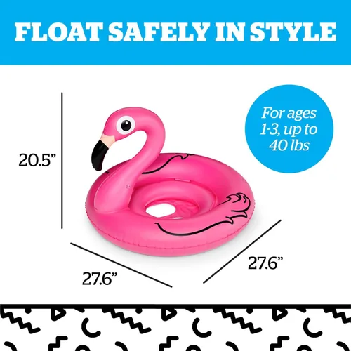 Miniatura 3 de Flotador de agua Pink Flamingo Lil - Flotador de piscina para bebés y niños de 1 a 3 años, para nadadores principiantes, fácil de inflar y duradero