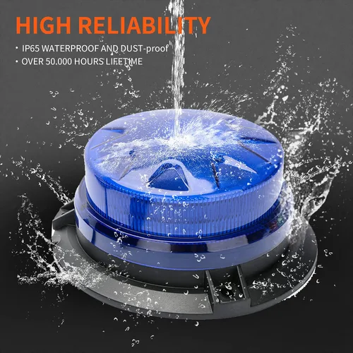 Miniatura 6 de AUXMOTEC - Barra de luces estroboscópicas LED azul de emergencia con montaje magnético y 8 modelos de parpadeo, lámparas de señal de techo de #3 Azul