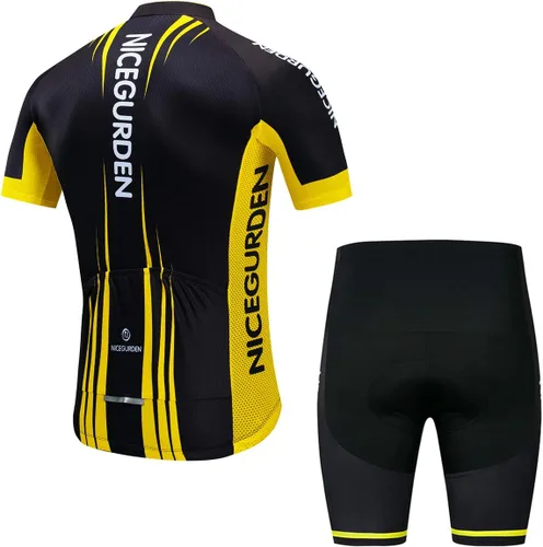 Miniatura 2 de Camiseta de ciclismo de manga corta para hombre, ropa de bicicleta de montaña, pantalones cortos acolchados 4D, conjunto de camisa de ciclismo