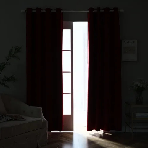 Miniatura 2 de PLEASANT BOULEVARD Cortinas 100% opacas [2 paneles] Elegantes cortinas con aislamiento térmico para dormitorio, sala de estar, ventana grande