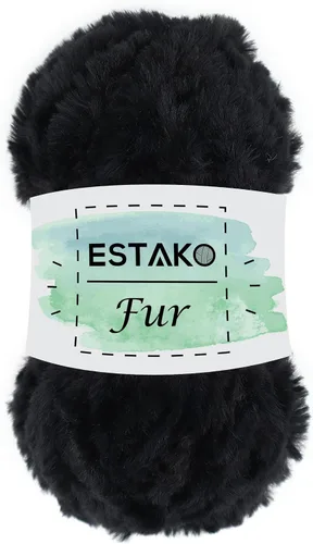 Miniatura 42 de Estako Piel 100% poliéster, suave, súper grueso, esponjoso, pelo sintético, hilo de tejer y ganchillo, 3.52 oz (100gr) 71 yardas (213.3 ft)