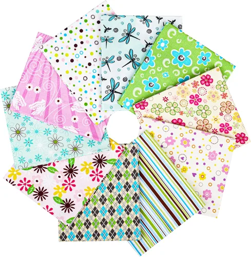 Miniatura 25 de Craftido -25 Opciones- Paquetes de Tela 100% Algodón para Quilting 10pcs Fat Quarters 18"x21"-Peso Medio 5.2 oz- Algodón Suave para Acolchado, Tie