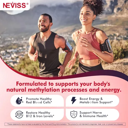 Miniatura 4 de Gomitas B12 metiladas 5000mcg/10000mcg y L-metilfolato 400mcg + hierro 18mg, B6, D3 para mujeres y hombres, vitamina metil B12 con folato