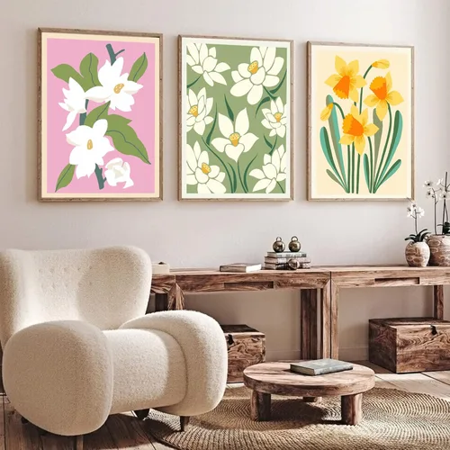 Miniatura 3 de cupmod Pintura de Flores por Números para Adultos, Niños y Principiantes, Kits de Pintura Acrílica Fácil por Números en Lienzo Sin Marco, Kits