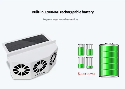 Miniatura 3 de Surakey Ventilador solar para automóvil, ventilador de escape solar de automóvil de 2 W, ventilador de refrigeración de 3 agujeros para radiador