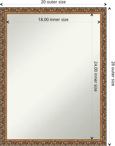 Miniatura 4 de Amanti Art Espejo de pared, espejo de marco de madera de bronce antiguo para decoración de pared o uso como espejo de baño para sobre el fregadero