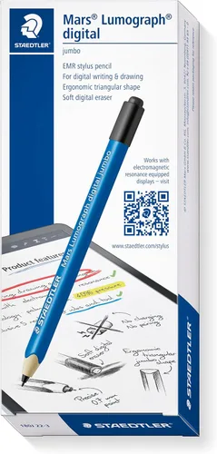 Miniatura 2 de STAEDTLER Mars Lumograph Jumbo Lápiz Stylus Digital con Borrador: Sin Carga, Rechazo de Palma EMR, 4096 Niveles de Sensibilidad a la Presión