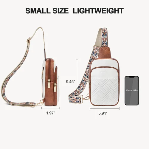 Miniatura 7 de BOSTANTEN Bolso bandolera acolchado, bolsos cruzados para mujer, bolso cruzado de cuero, riñonera con correa de guitarra ajustable