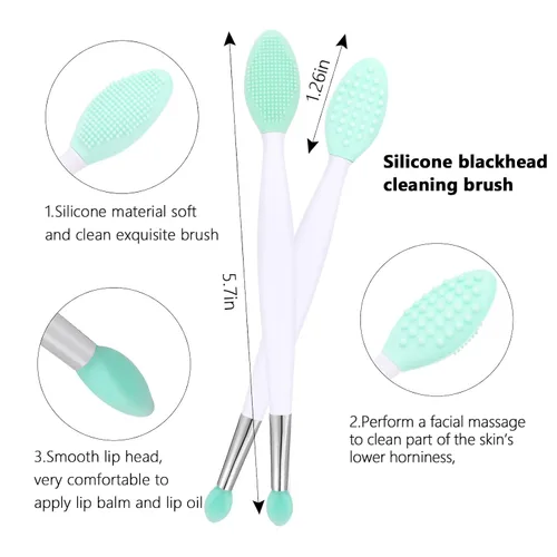 Miniatura 6 de Exfoliador facial de silicona, 1 cepillo exfoliante para labios, 1 cepillo de limpieza, 2 exfoliadores de mascarilla facial, herramienta