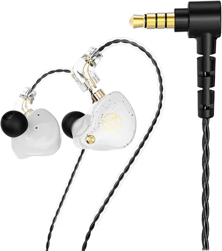 FEDAI DX2 - Auriculares con monitor de oído, sonido superior con cable con controlador dual dinámico, auriculares profesionales con aislamiento de