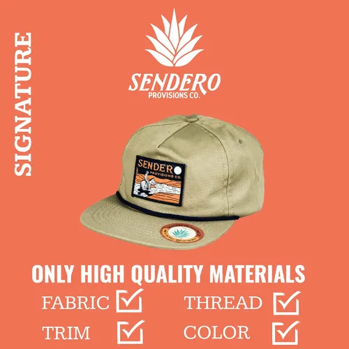 Miniatura 3 de Sendero Provisions Co. Sombrero de cuerda ajustable al aire libre con parche tejido Lone Rider (marrón claro), Beige Bronceado