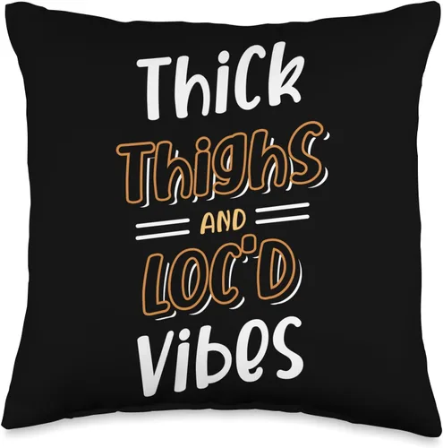 Locs Afro Dreadlocks Love Natural Beauty Hair Locd Thick Thighs Loc'd Vibes Afro Hair - Almohada africana americana, 16 x 16 pulgadas, multicolor
