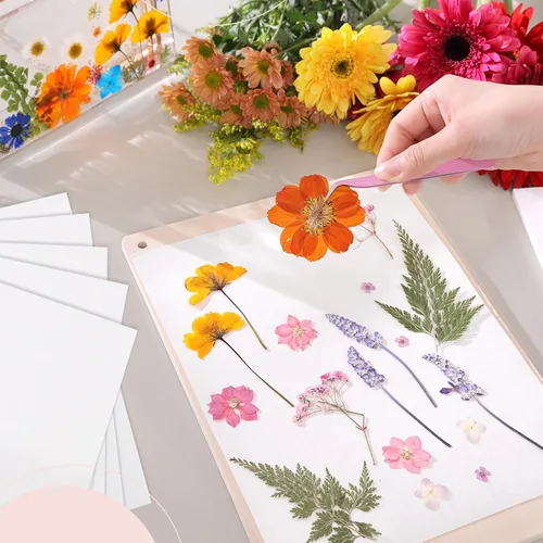 Miniatura 6 de Aboofx 42 hojas de papel absorbente para prensado de flores, gran tamaño 8 x 11.5 pulgadas A4, hojas de papel absorbente altamente absorbentes