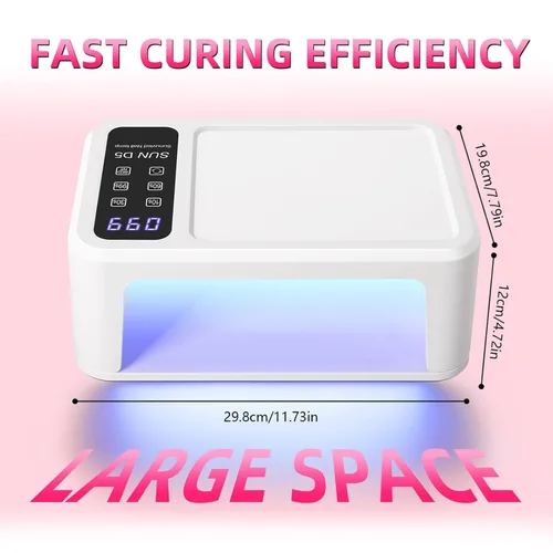 Miniatura 8 de Luz UV para uñas de gel, lámpara de uñas LED UV de 120 W con 140 cuentas, secador de uñas profesional de secado rápido, diseño de dos manos, cuidado