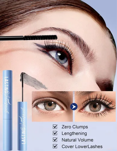 Miniatura 2 de Máscara negra para pestañas cortas finas y mujeres mayores, a prueba de manchas, sin grumos, rizado natural, cepillo ultrafino que cuida cada