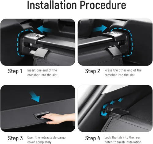 Miniatura 6 de Cubierta de carga compatible con Toyota RAV4 2018 2017 2016 2015 2014 2013, accesorios de lona de textura retráctil, cubierta de maletero, protector