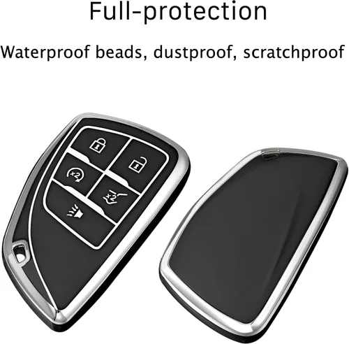 Miniatura 2 de Funda protectora para llavero Chevrolet de TPU, compatible con GMC Silverado 1500 Sierra 2023 2024 2025, 2500HD 3500HD, llave inteligente remota