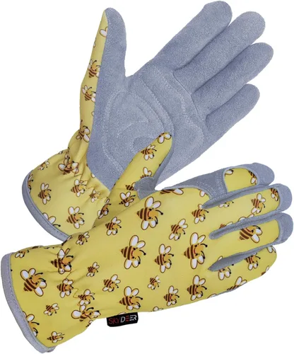 Miniatura 17 de SKYDEER Guantes de jardinería de piel de ciervo genuina para mujer, ultrasuaves y acolchados, ajuste cómodo para el trabajo (SD6611/M)