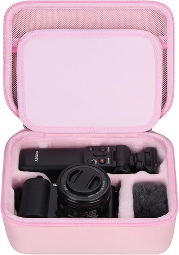Miniatura 9 de FBLFOBELI Estuche rígido de almacenamiento EVA para Sony ZV-E10/ZV-E1/ZV-E10 II Vlog cámara digital, para trípode (GP-VPT2BT), micrófono, lente