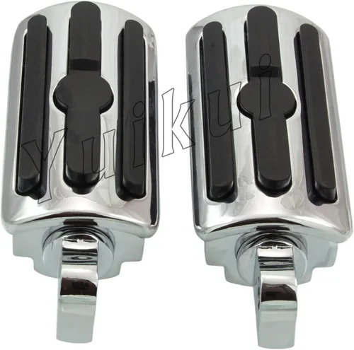Miniatura 19 de Cromado o negro motocicleta Premium universal trasero pie clavija para pasajero con adaptadores de montaje macho para Honda VTX 1300 C/R/S/T Estilo2