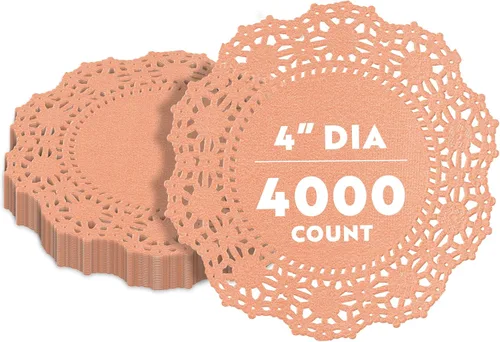 Miniatura 17 de Restaurantware Pastry Tek Blondas de Encaje de 4 x 4 Pulgadas 100 Vajilla Decorativa - Blondas de Mesa Desechables Redondas de Papel Negro