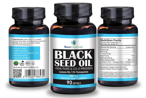 Miniatura 5 de HalalEveryDay Aceite de Semilla Negra Orgánico - Certificado USDA Prensado en Frío Botella de Vidrio Concentración de Timoquinona de Más del 1.5% 3