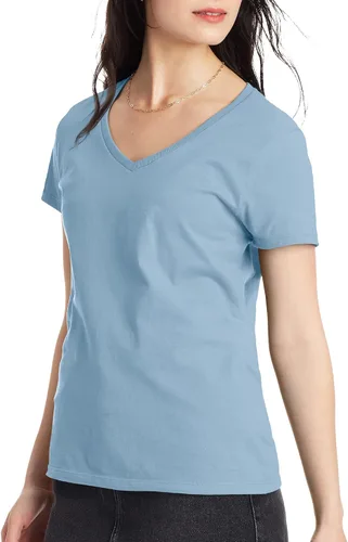 Miniatura 4 de Hanes Womens Perfect-T Short Sleeve V-Neck T-Shirt (1 or 2 Pack Option)