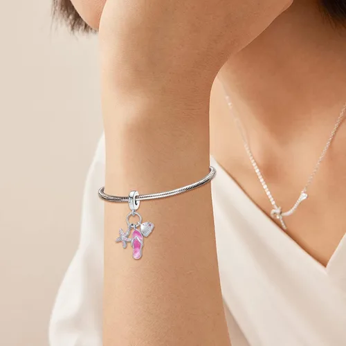 Miniatura 2 de QeenseKc Abalorio de tortuga marina con diseño de tortuga de animales para pulsera Pandora