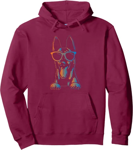 Miniatura 10 de Sudadera con capucha estilo malinois estilo retro vintage de pastor belga malinois belga, Negro