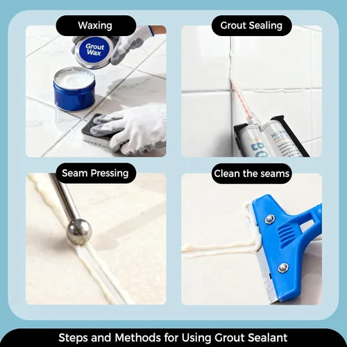 Miniatura 6 de Lechada para azulejos con pistola de calafateo manual de 19 onzas, 13.5 fl oz, relleno de lechada blanca, adecuado para aplicaciones de pared