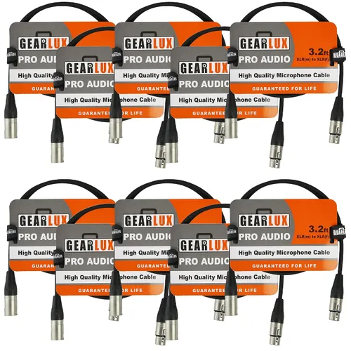 Miniatura 26 de Gearlux – Cable de micrófono XLR, completamente balanceado, macho a hembra, 25 pies - Paquete de 3