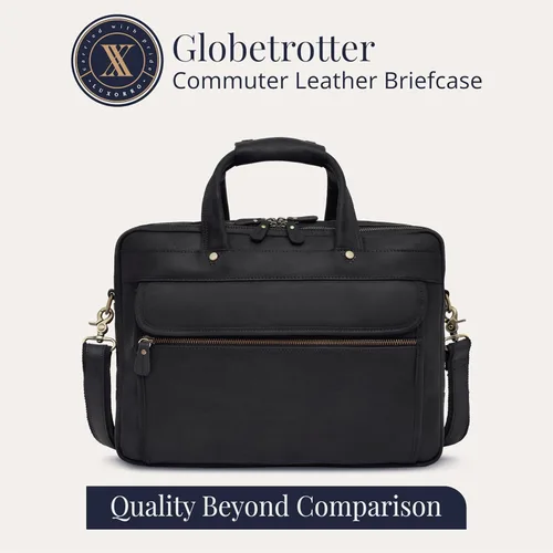 Miniatura 8 de Luxorro Maletín de cuero de grano completo para hombre, opción preferida de regalos para hombres, bolso de cuero artesanal para laptop con múltiples