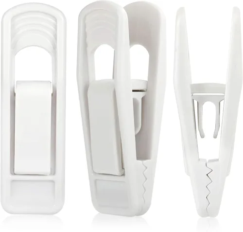 Miniatura 15 de Tinfol 40 clips de plástico para colgar – Clips de agarre fuerte, clip de falda de pantalón blanco, clip de dedo multiusos para perchas de ropa