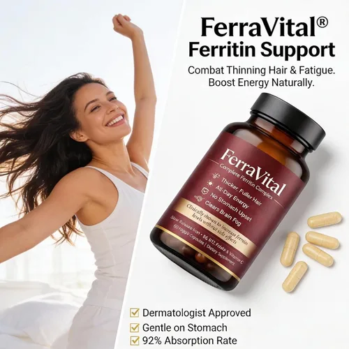 Miniatura 3 de Suplemento de hierro de apoyo de ferritina para mujeres, soporta niveles saludables de hierro y energía, con glicina ferrosa, vitamina C, B12, B6