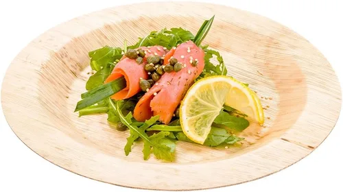 Miniatura 5 de Restaurantware Platos de bambú de 3.5 x 3.5 pulgadas, 100 bandejas sostenibles, bandejas redondas desechables de bambú para servir sushi, duraderas