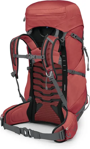 Miniatura 7 de Osprey Tempest 44L Mochila ligera de senderismo para mujer, mochila para viajes y campamento, pampa roja/gris carbón, M/L Pampas rojas/Gris carbón