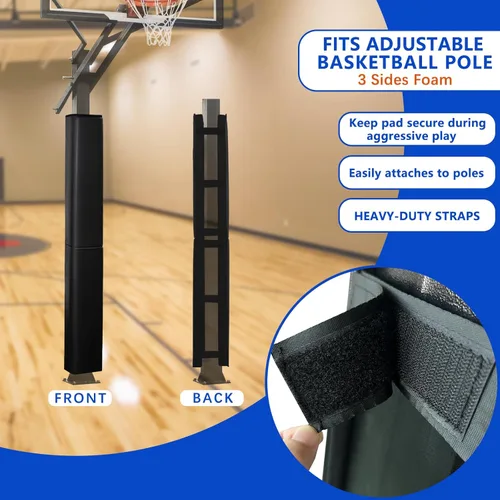 Miniatura 3 de Square Pole Pads Base Padding Basketball Pole Pads Heavy Duty Square Pole Pads Outdoor Fits 4"x4", 5"x5", 6"x6",6"x8", 8"x8" Poles and Bases Negro